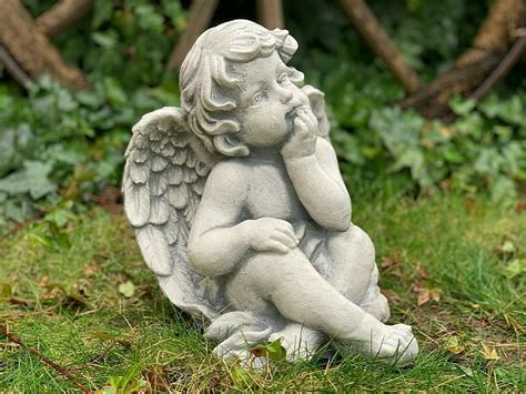 Baby Angel Figurine Concrete Angel Memorial Angel Stone - Etsy