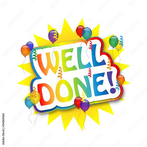 "WELL DONE!" Card (congratulations good job achievement message) Stock ...