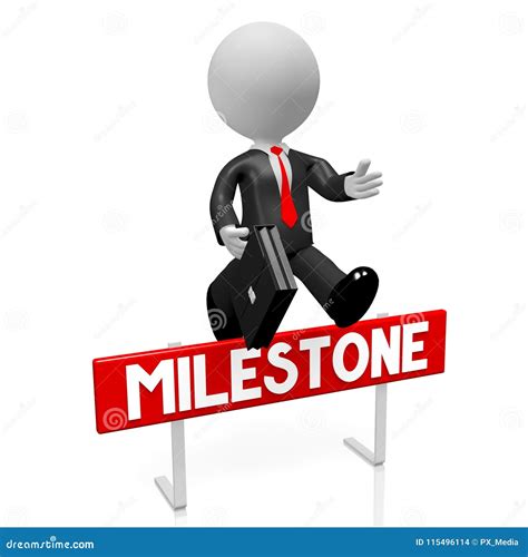 3D Cartoon Character/ Businessman/ Milestone Concept Stock Illustration ...