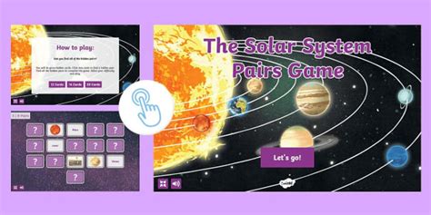 The Solar System Interactive Pairs Game - Primary Aged Students