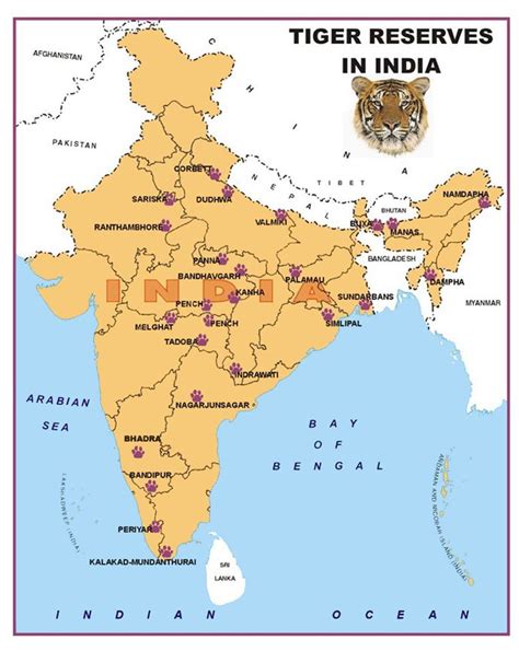 TIGER RESERVES IN INDIA | Geography map, India map, India world map