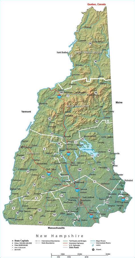 New Hampshire State Map