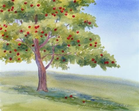 Zeh Original Art Blog Watercolor and Oil Paintings: Apple Tree Original ...