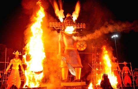 Ravana effigies burnt on Dussehra