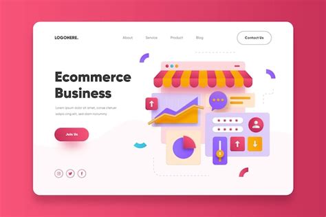 Free Vector | Ecommerce business landing page template