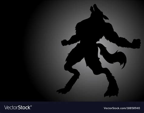 Howling werewolf in the dark Royalty Free Vector Image