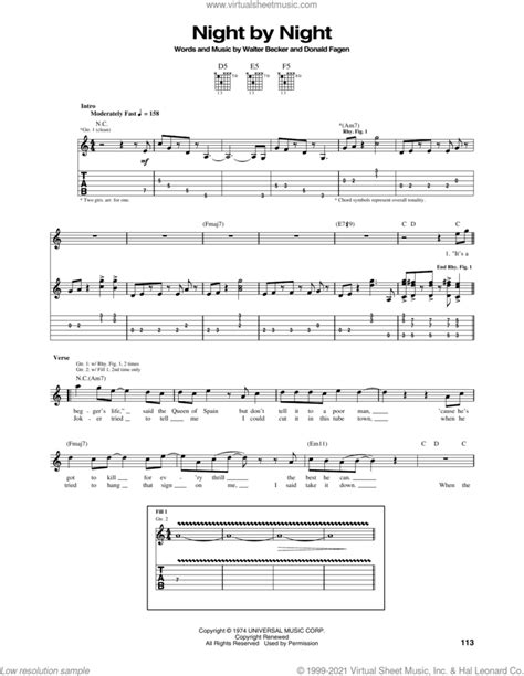 Night By Night sheet music for guitar (tablature) (PDF)