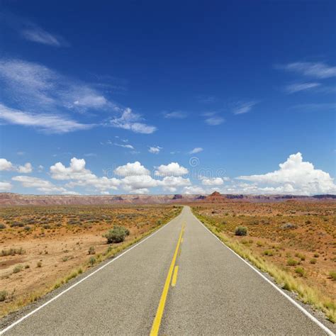 Two Lane Highway through Desert Stock Image - Image of line, copy: 12960403