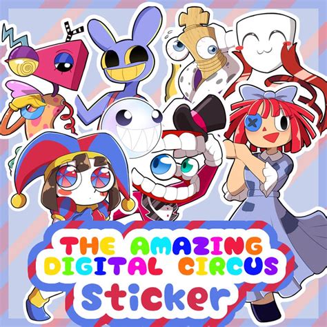 The Amazing Digital Circus Sticker TADC Sticker Pomni, Jax, Ragatha, Caine, Bubble, Zooble ...