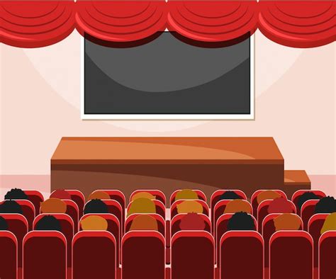 Interior del escenario con audiencia. | Vector Gratis