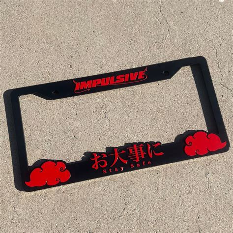 RED Stay Safe License Plate Frames // JDM Plate Frame, Anime Car Accessories, Car Décor, Anime ...