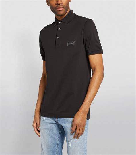 Dolce & Gabbana Dark Grey Logo Polo Shirt | Harrods UK