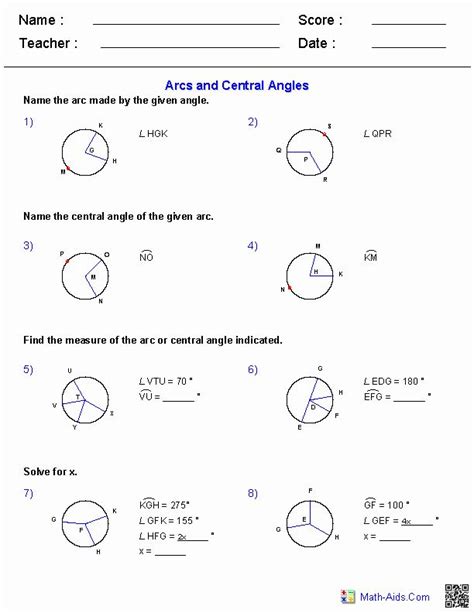 Angles In A Circle Worksheet Lovely Circles Tangent and Secant Lines In Circles Color by ...