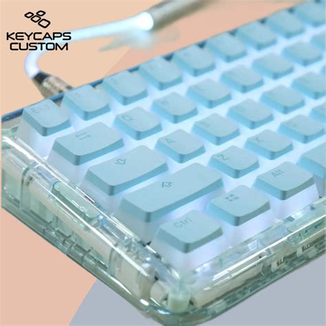 Blue and White Pudding Keycap for Mechanical Keyboard