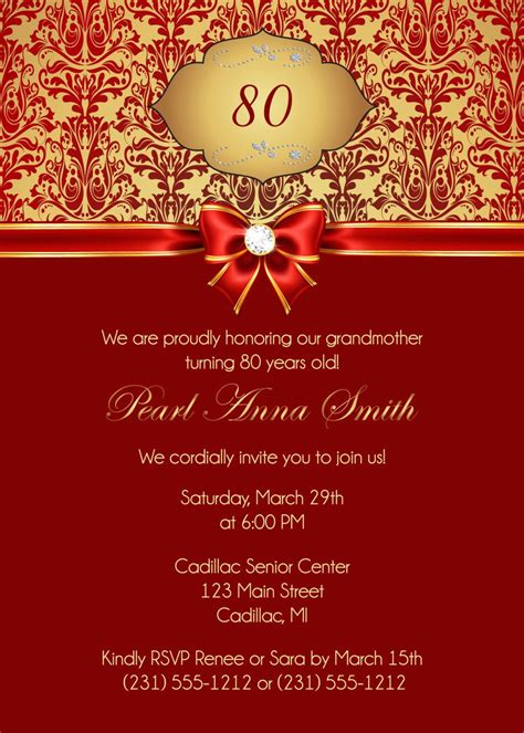 40 80th Birthday Party Invitations | Desalas Template