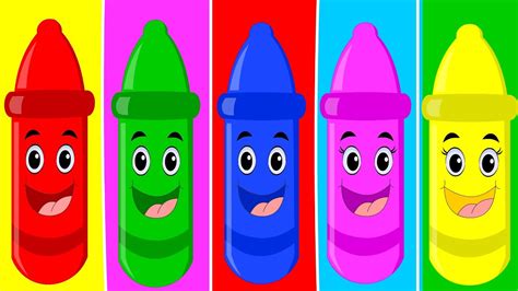 five little crayons | crayons color song | learn colors | nursery rhyme ...