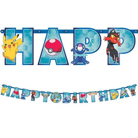 Pokemon Core Birthday Banner Kit Image #1 | Kids birthday party supplies, Kids party supplies ...