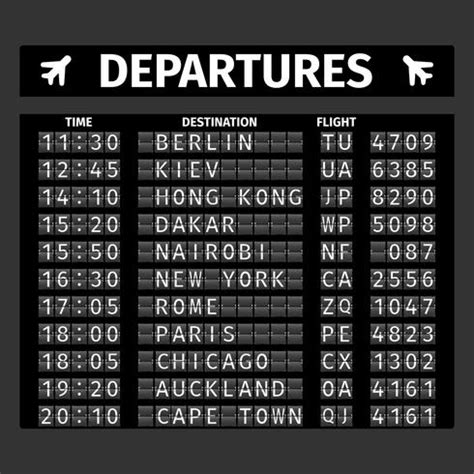 Airport Departure Board 427817 Vector Art at Vecteezy