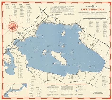 LAKE WENTWORTH, New Hampshire 1951 Nautical Chart