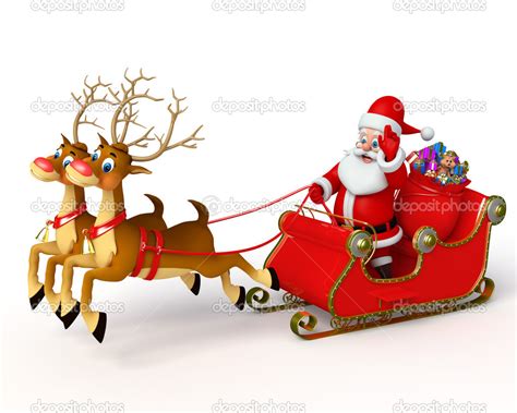 Santa claus with his sleigh — Stock Photo © pixdesign123 #35229011