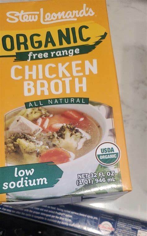 Organic free range chicken broth