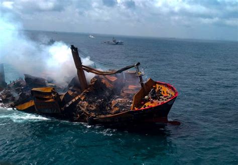 Chemical cargo ship sinks off Sri Lanka, fouling rich fishing waters ...