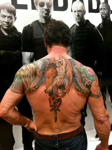 Sylvester stallones sick back piece | Sylvester stallone, Best celebrity tattoos, Celebrity tattoos