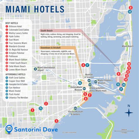 MIAMI HOTEL MAP Best Areas Neighborhoods Places To Stay | Beach Map