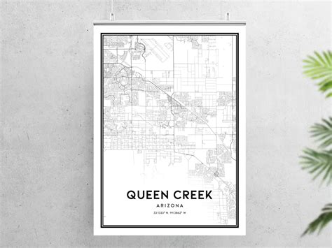 Queen Creek Map Print Queen Creek Map Poster Wall Art Az - Etsy