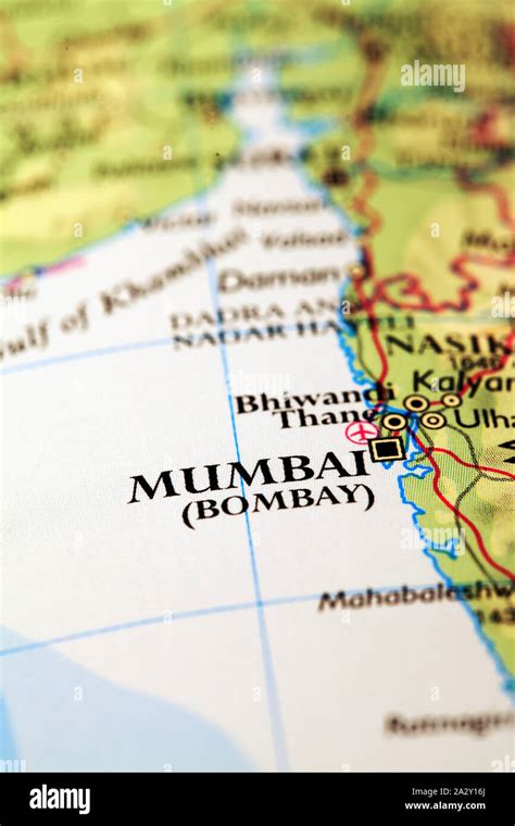 Mumbai India, on atlas world map Stock Photo - Alamy