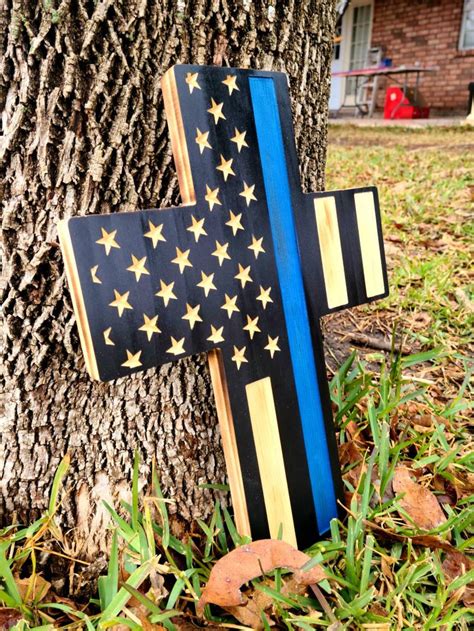 Wooden American Flag Cross/memorial Cross | Etsy