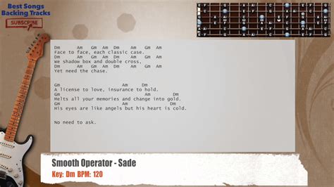 🎸 Smooth Operator - Sade Guitar Backing Track with chords and lyrics ...