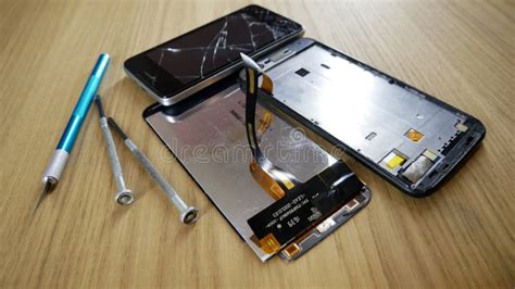 Mobile Phone Repair. Touchscreen Replacement Stock Photo - Image of ...