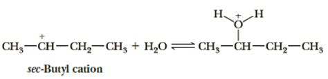 The sec- butyl cation can react as both a Brønsted-Lowry acid (a proton ...