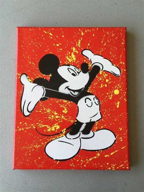 Mickey Mouse 8x10 canvas | Mickey mouse characters, Disney decor ...