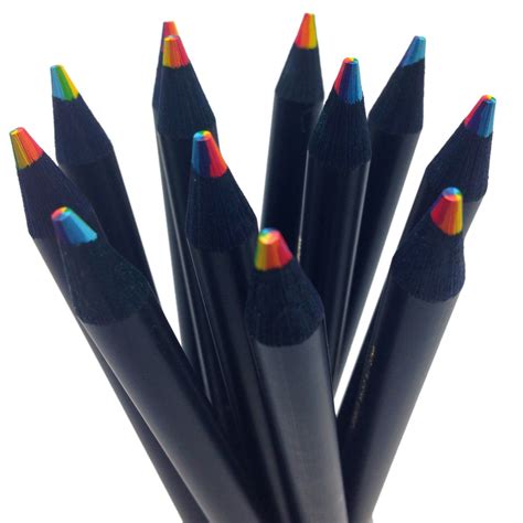 Buy Rainbow Pencils - Black Wood Cedar - Write and Draw in 7 Brilliant Colors - Will Not Crumble ...