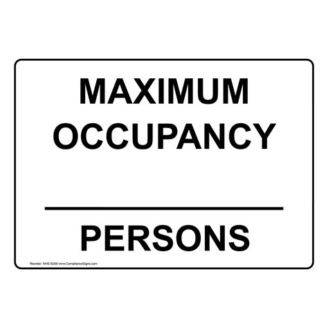 Custom Maximum Occupancy-Persons Sign NHE-8249 Industrial Notices