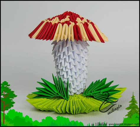 origami 3d mushroom tutorial: mikaglo.blogspot.com | 3d origami, Origami, Stuffed mushrooms