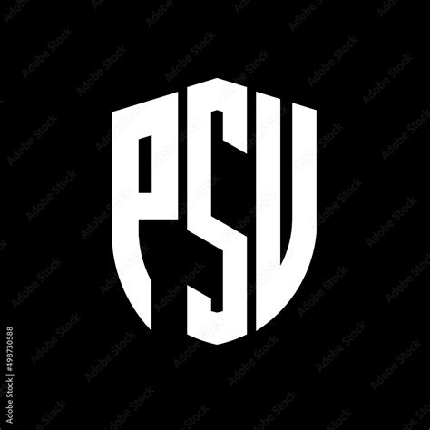 PSV letter logo design. PSV modern letter logo with black background ...