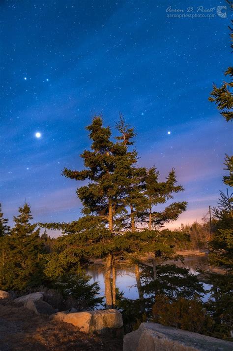 Jupiter, Gemini Twins, and Capella at Acadia National Park, Maine by ...