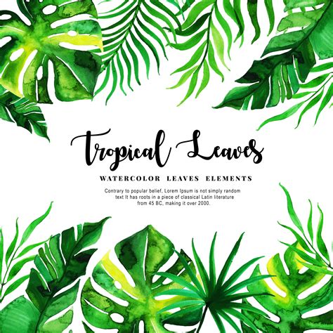 watercolor Tropical Leaves Background 676992 Vector Art at Vecteezy