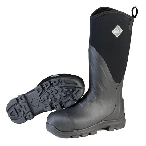 Muck Grit Waterproof Steel Toe Rubber Work Boots, Black - 658181 ...