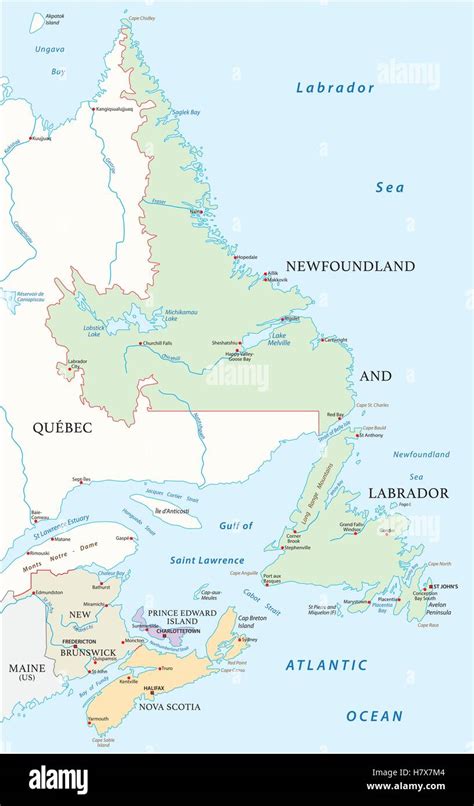 Map of the four canada atlantic provinces Stock Vector Image & Art - Alamy