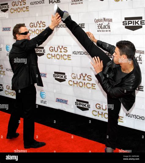 Actor Jean-Claude Van Damme (L) with son actor Kristopher Van Varenberg at at Spike TV's 2012 ...