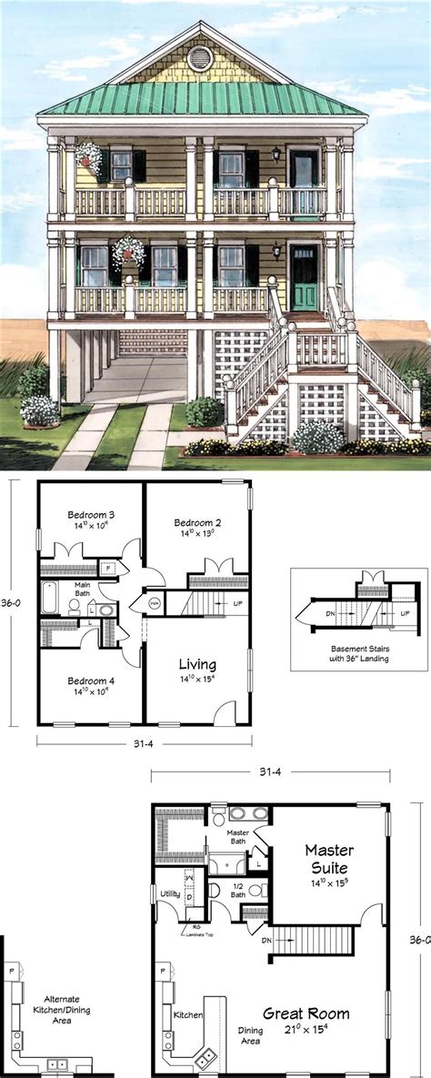 2 Story Beach House Floor Plans - floorplans.click