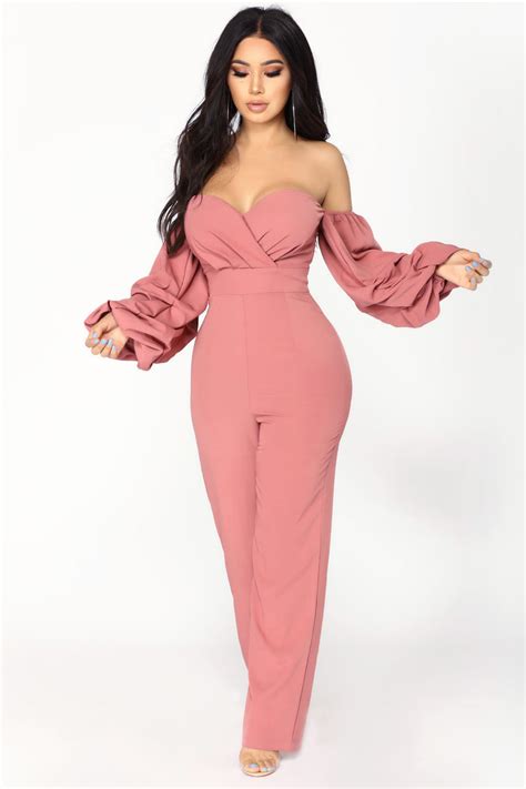 Ryana Off Shoulder Jumpsuit - Dusty Mauve | Fashion Nova, Jumpsuits ...