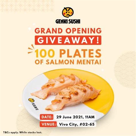 Genki Sushi VivoCity Opening Promotion FREE Salmon Mentai (29 Jun 2021)