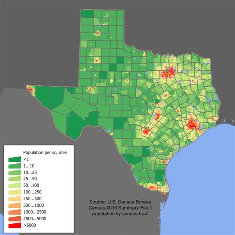 Texas population density map [OS][600x600] : MapPorn