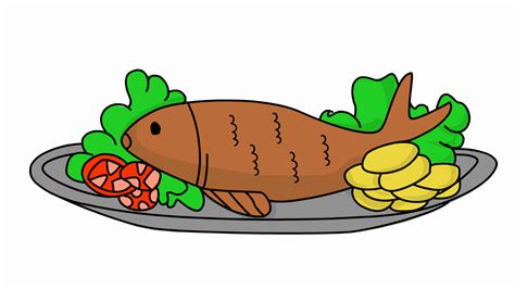 fried fish sketch illustration hand drawn animation transparent Motion Background - Storyblocks