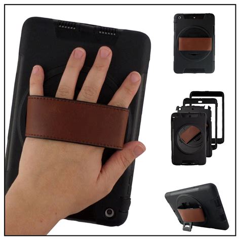 iPad Air 2 Black Rugged 360 Rotation Case with Leather Hand Strap - www ...